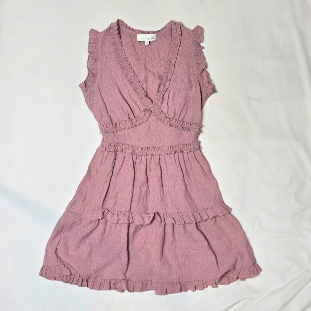Pinch Mauve Ruffle Tiered Mini Dress – Size S